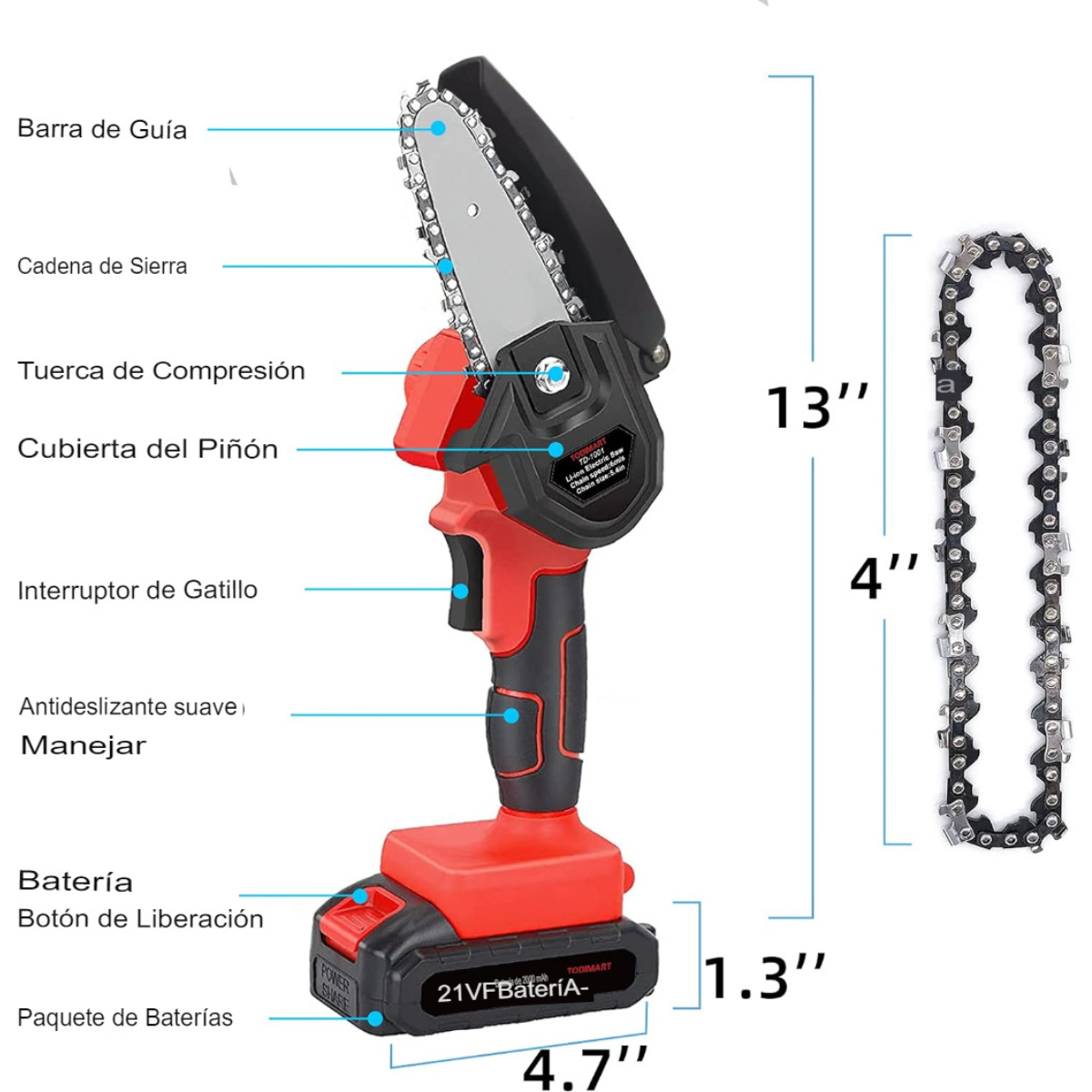 Combo Sierra + 2 Cadenas / Baterías