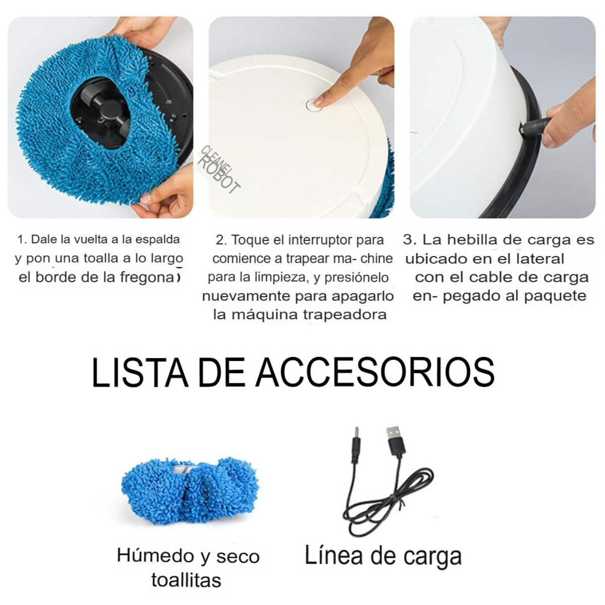 Robot Aspiradora Redondo Blanco