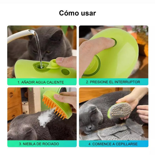 cepillo vaporizador de mascota